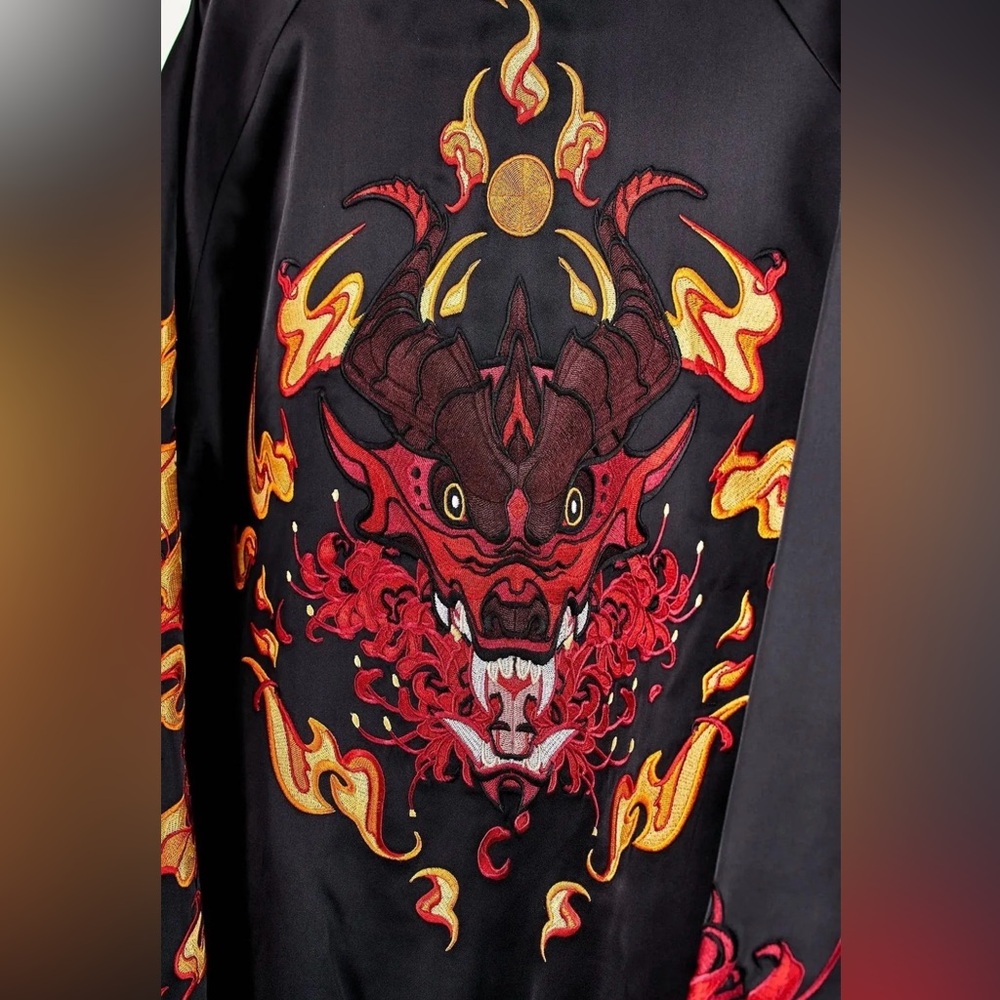 Dispel Red Dragon Sukajan Bomber Jacket Size S Unisex NWT - Picture 8 of 16